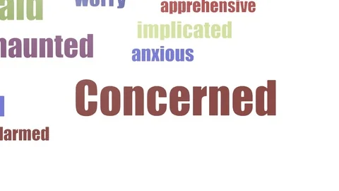 Concerned Word Cloud Animated On White Background Stock Footage 107236287