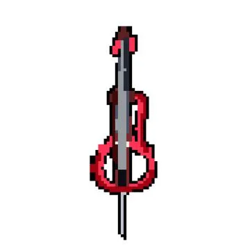 Concert cello pixel art vector illustration Stock Illustration