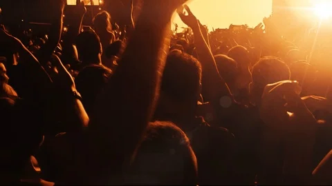 Concert crowd and concert crowd stage Stock Footage