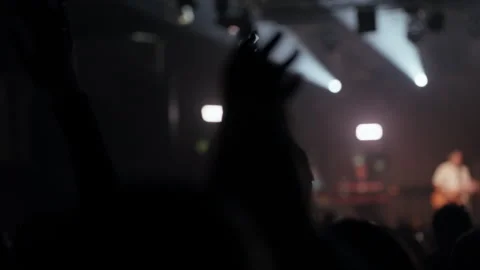 Concert Crowd Clapping at Energetic Live Music Performance Stock Footage 334482838