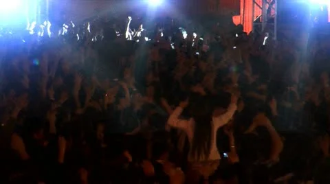 Concert crowd dance night (light dance ) Stock Footage 11057894