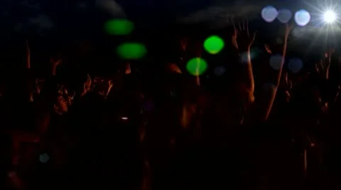 Concert crowd dance night (light dance ) Stock Footage 11059683