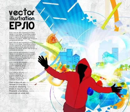 Concert crowd in front of stage. Vector illustration Stock Illustration