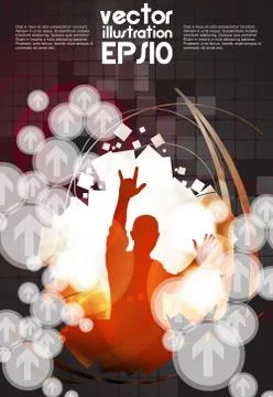 Concert crowd in front of stage. Vector illustration Stock Illustration