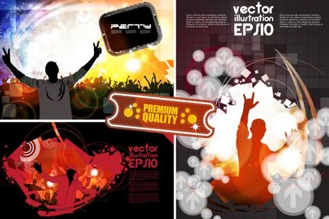 Concert crowd in front of stage. Vector illustration Illustration