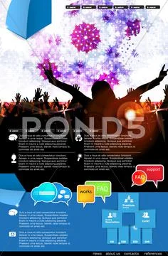 Concert crowd in front of stage. Vector illustration Stock Illustration