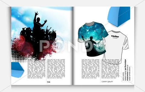 Concert crowd in front of stage. Vector illustration Stock Illustration
