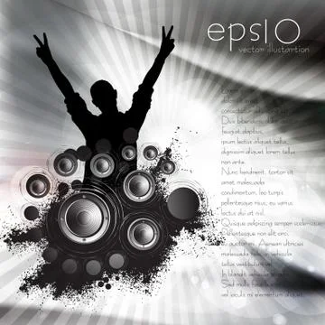 Concert crowd in front of stage. Vector illustration Stock Illustration