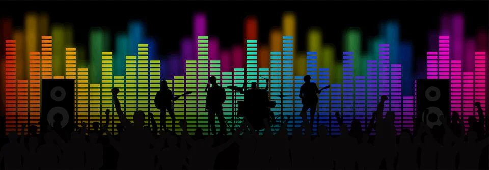 Concert crowd Stock Illustration