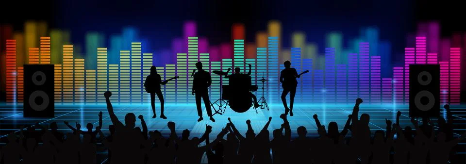 Concert crowd Stock Illustration