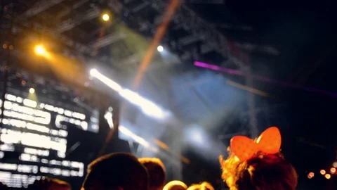 Concert Crowd Raising Hands 스톡 동영상 101609947