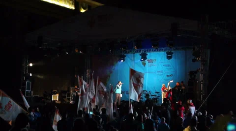 Concert devoted to Sochi2014 Olympic torch relay in Petrozavodsk Stock Footage 32503086