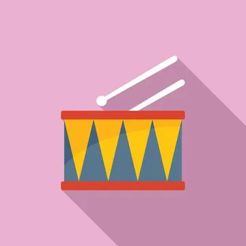 Concert drum icon flat vector. Kit music Stock Illustration