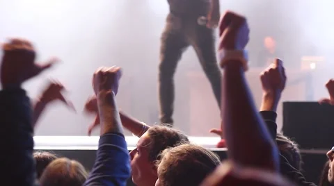 Concert Hands Thumbs Down - people are dissatisfied with the performer Stock Footage 55259602