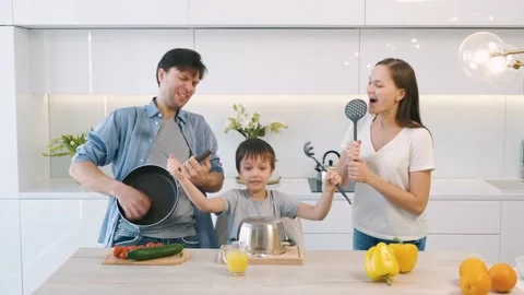 Concert in the kitchen Stock Footage 149191139