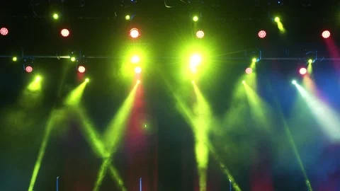 Concert light. Dark background, stage lighting. Without people. Stock Footage 221858745