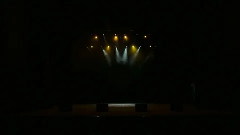 Concert light in empty concert hall. Stage lights. Stock Footage 74839691