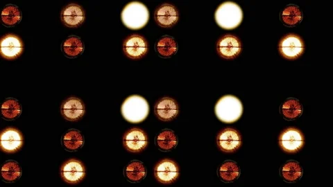 Concert lights are dynamically developed and assembled. Soffits with warm and Stock Footage 154174386