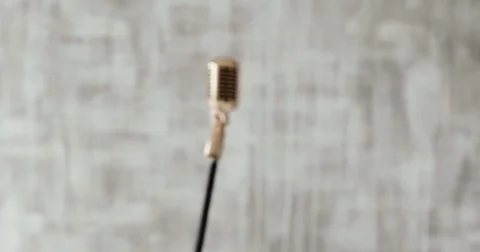 Concert microphone on stage on white background. close up Vídeos de archivo 80281953