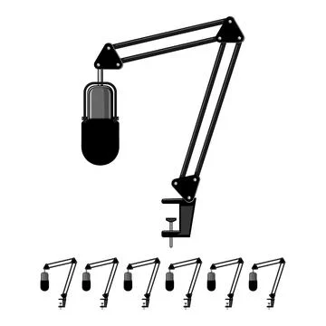 Concert microphone stand cartoon vector graphic Stock Illustration