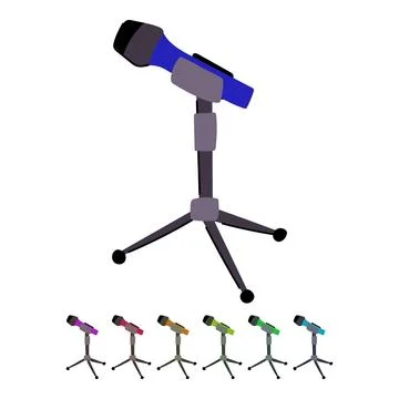 Concert microphone stand vector cartoon graphic イラスト素材