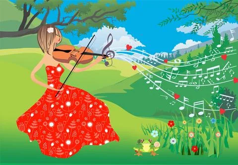 Concert in the mountains, Stock Illustration