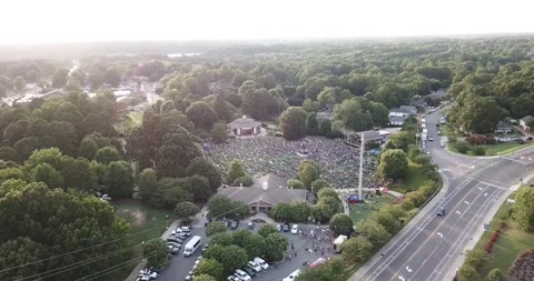 Concert in the park Flyover Stock Footage 334049083