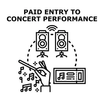 Concert performance paid entry event concept Stock Illustration