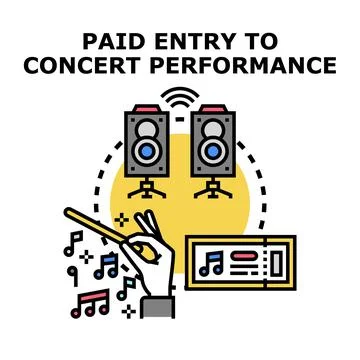 Concert performance paid entry event concept 스톡 일러스트
