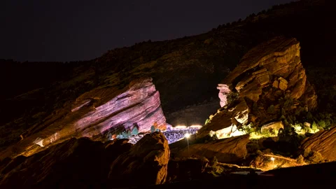 Concert at Red Rocks Ampitheatre, Timelapse Stock Footage