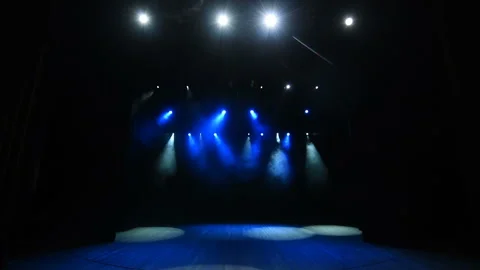 The concert on a stage background with blue lights Stock Footage 135570166