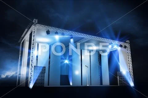 Concert stage illumination illustration Stock Illustration