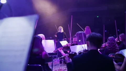 Concert on the stage of the theater Stock Footage