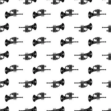Concert trumpet pattern seamless vector Stock Illustration