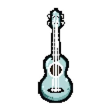 Concert ukulele pixel art vector illustration 스톡 일러스트