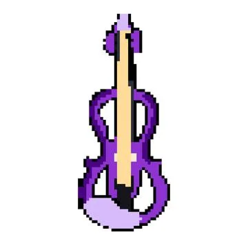 Concert violin pixel art vector illustration 스톡 일러스트