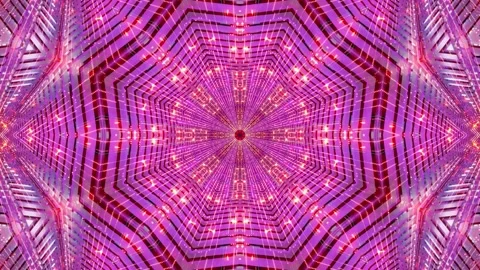 Concert visual kalaidoscope mandala pattern 3d illustration vj loop Stock Footage 160553082