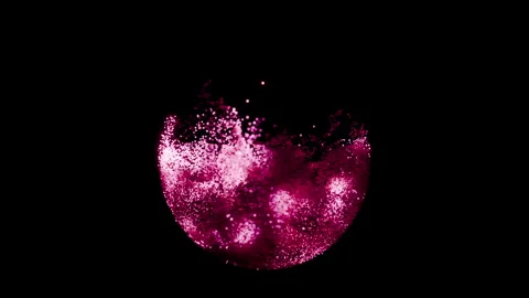 Concert visuals, sphere shaped glowing colorful particles Stock Footage 295883054
