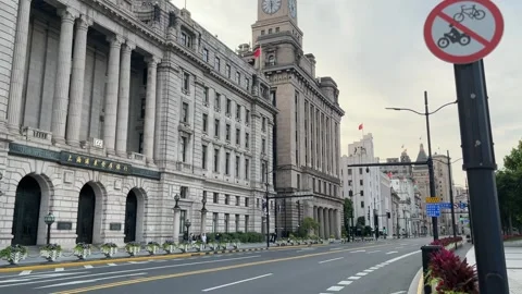 Concession buildings in Shanghai under lockdown Stock Footage 197409516