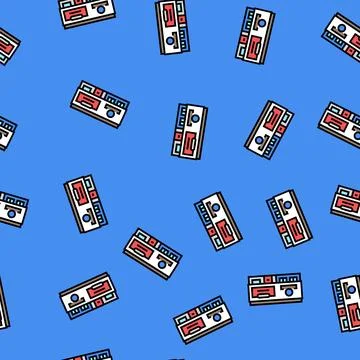 Concession shop vector seamless pattern Ilustración de archivo