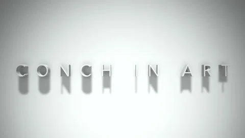 Conch in art 3D title animation white text on a white background Stock Footage 298894621