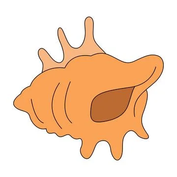 Conch isolated on a white background Illustrazione stock