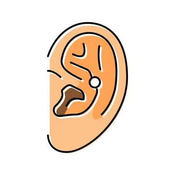 Conch piercing earring color icon vector illustration Stock Illustration