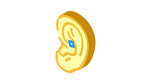 Conch piercing earring isometric icon animation Stock Footage 327291639
