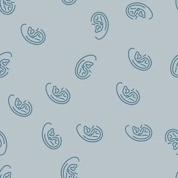 Conch piercing earring line seamless pattern Stock Illustration