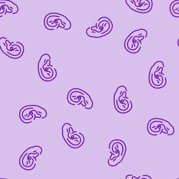 Conch piercing earring line vector seamless pattern Stock Illustration