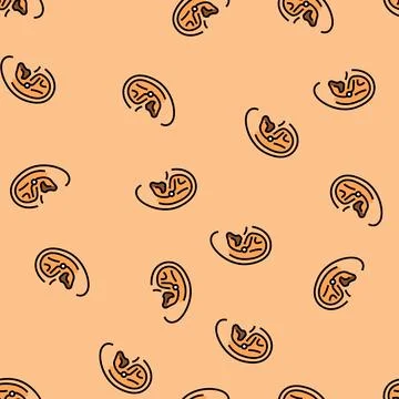Conch piercing earring vector seamless pattern Stock Illustration