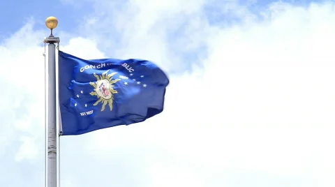 Conch Republic Flag Key West Florida Stock Footage
