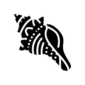 Conch sea shell beach glyph icon vector illustration Stock Illustration