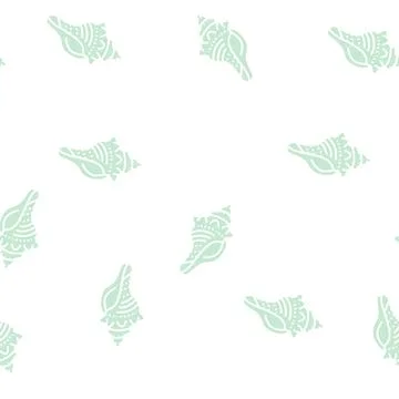 Conch sea shell beach glyph seamless pattern Stock Illustration